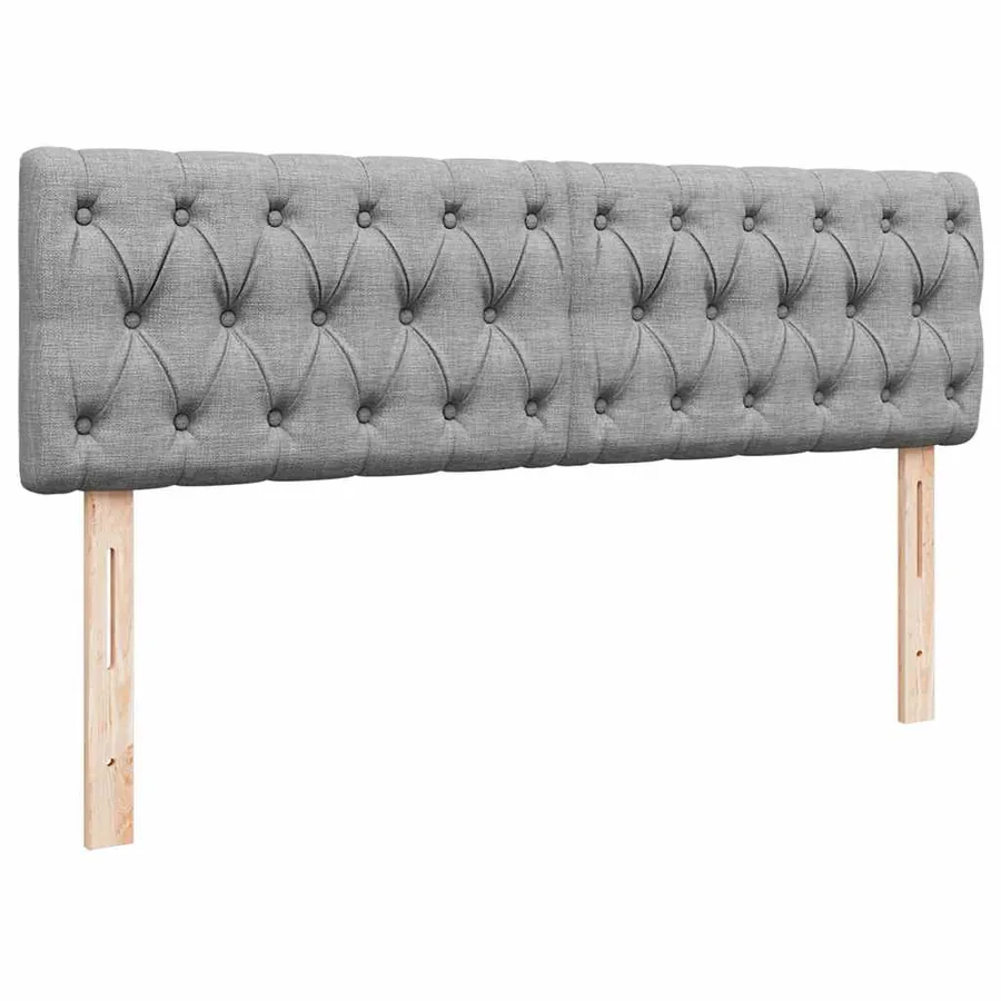 Cadre de lit ottoman et matelas gris clair 140x200 cm tissu - 9