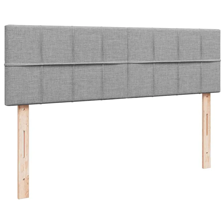 Cadre de lit ottoman et matelas gris clair 140x200 cm tissu - 10