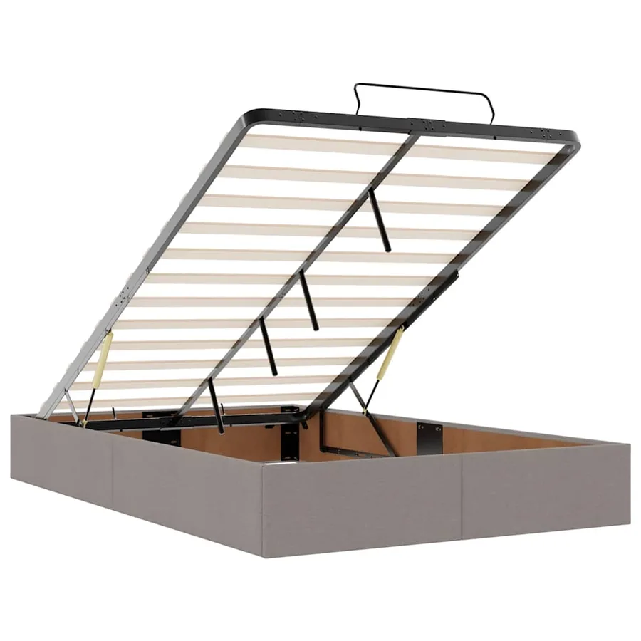 Lit ottoman avec matelas et LED Taupe 120x190 cm tissu - 13