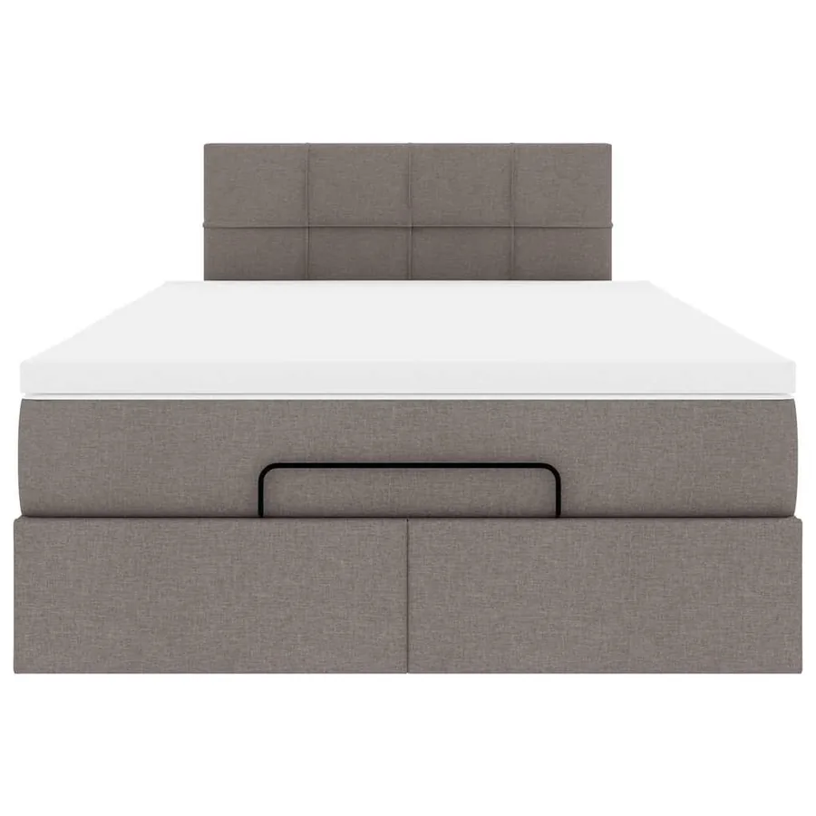 Lit ottoman avec matelas et LED Taupe 120x190 cm tissu - 8