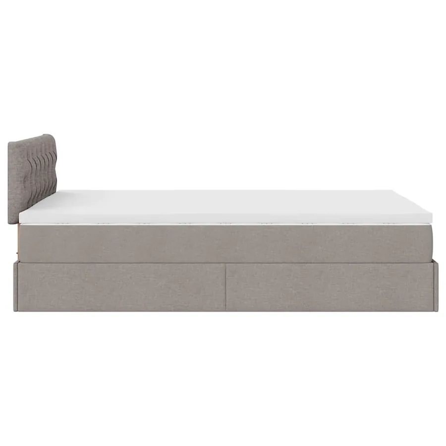 Lit ottoman avec matelas et LED Taupe 120x190 cm tissu - 11