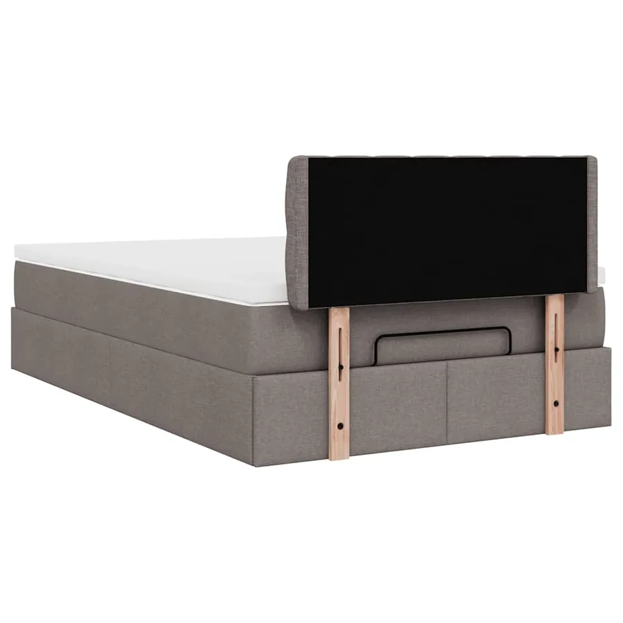 Lit ottoman avec matelas et LED Taupe 120x190 cm tissu - 12