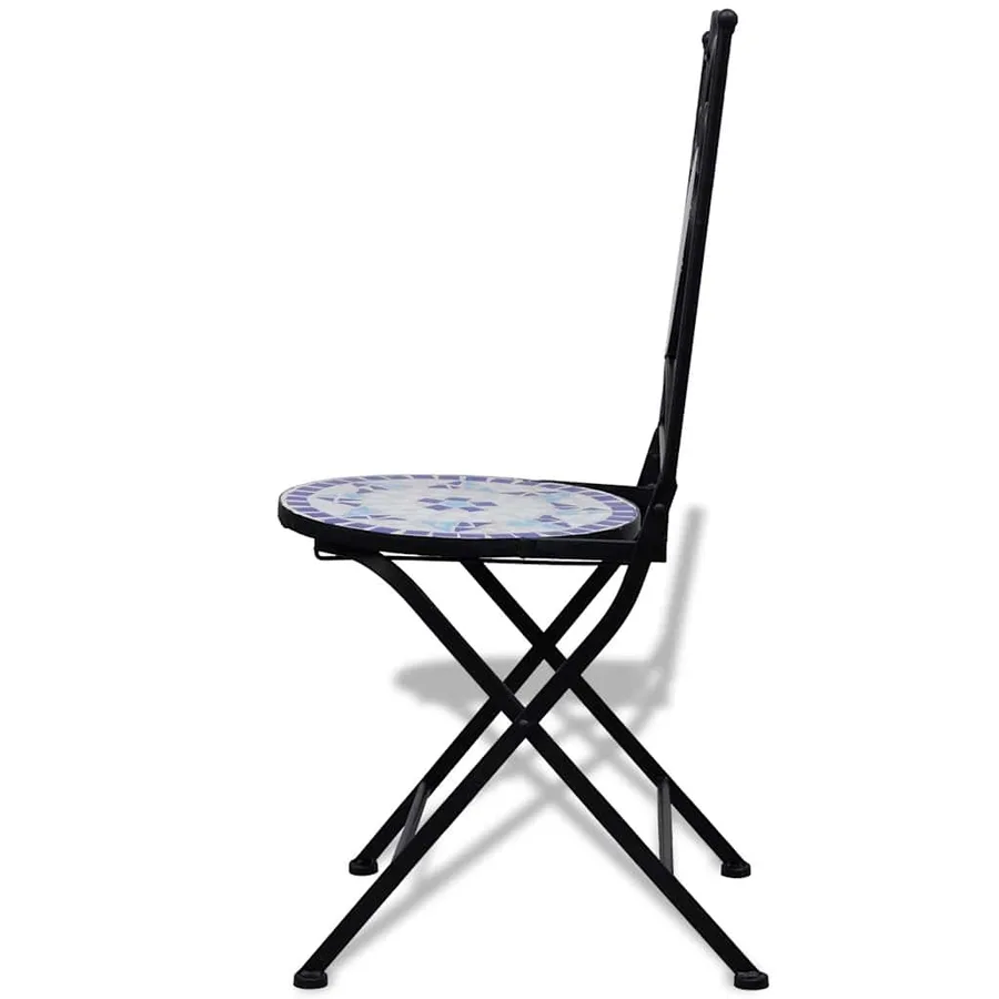 Ensemble de bistro 3 pcs Carreaux céramiques Bleu et blanc - 7
