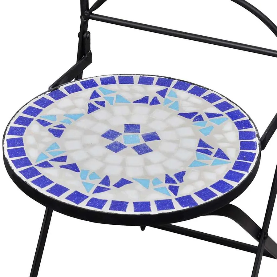 Ensemble de bistro 3 pcs Carreaux céramiques Bleu et blanc - 9