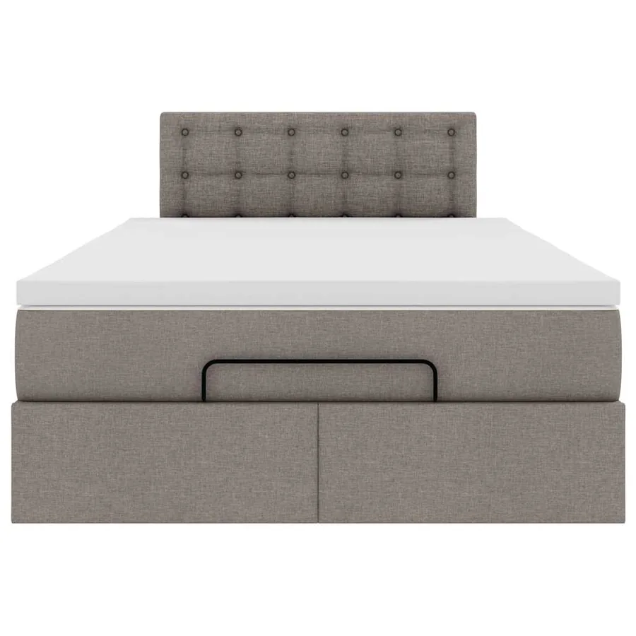 Lit ottoman avec matelas et LED Taupe 120x190 cm tissu - 8