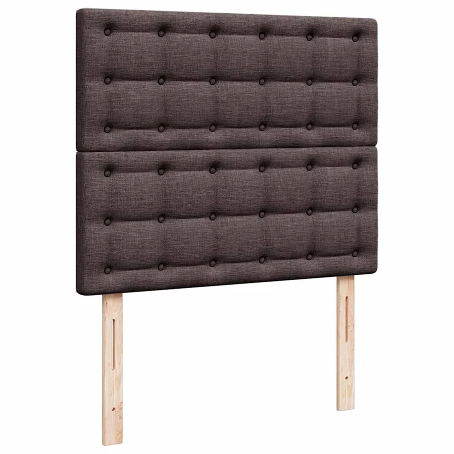 Cadre de lit ottoman avec matelas marron foncé 120x190 cm tissu - 9