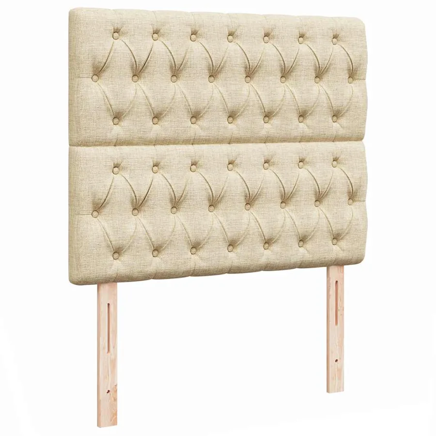 Cadre de lit ottoman avec matelas crème 120x190 cm tissu - 10