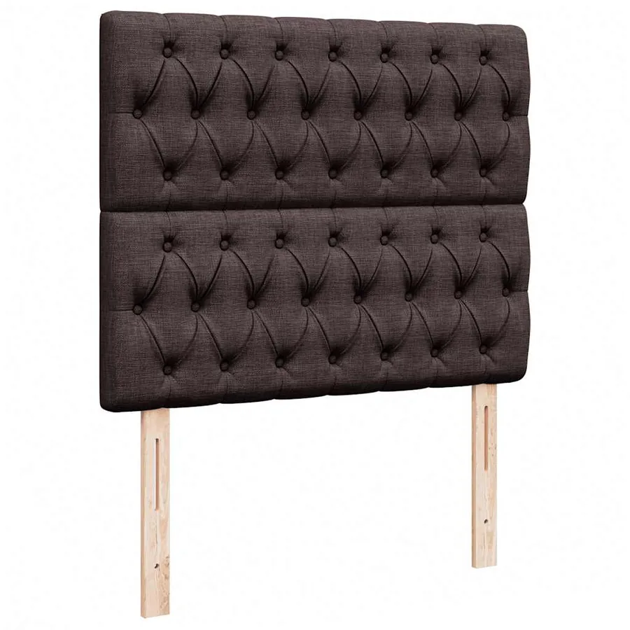 Cadre de lit ottoman avec matelas marron foncé 120x190 cm tissu - 10