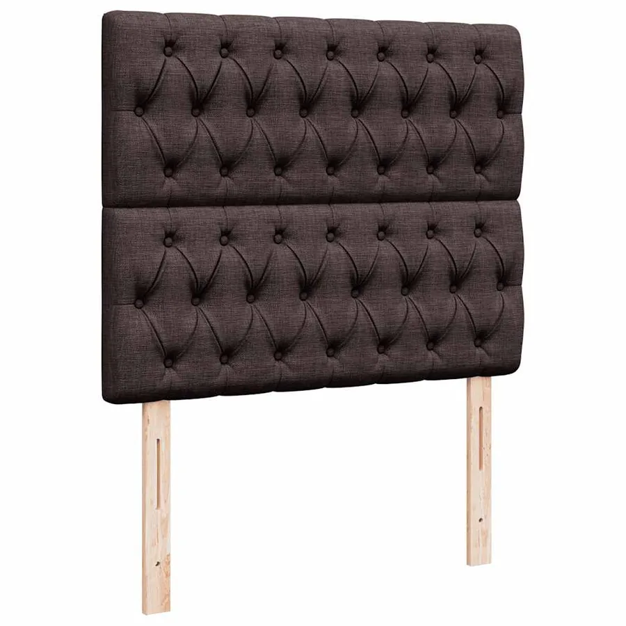 Cadre de lit ottoman avec matelas marron foncé 120x190 cm tissu - 9