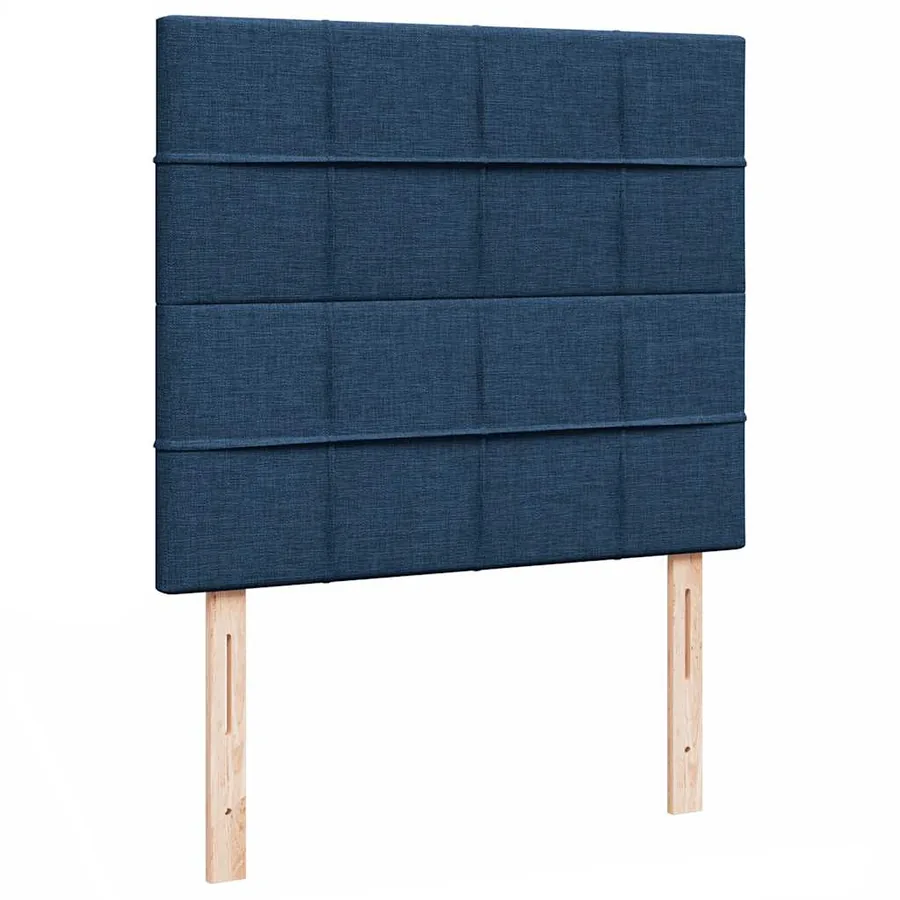 Cadre de lit ottoman avec matelas bleu 120x190 cm tissu - 10