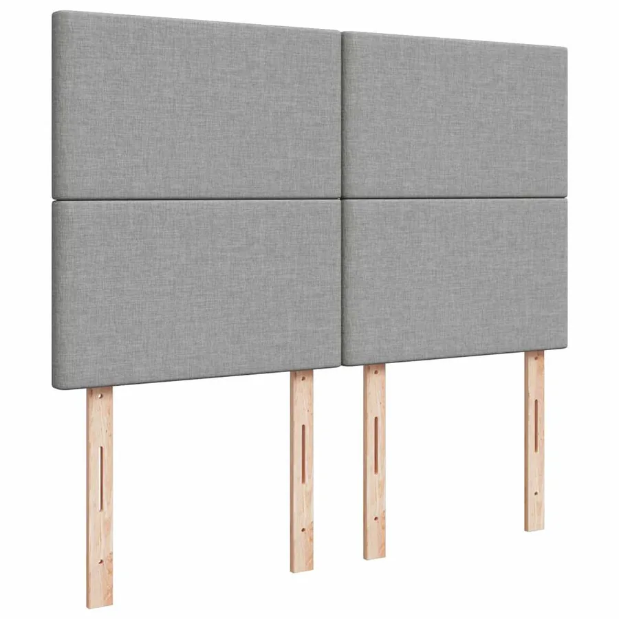 Cadre de lit ottoman et matelas gris clair 140x200 cm tissu - 9