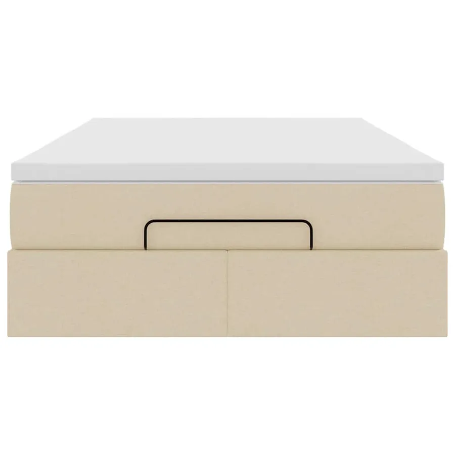 Cadre de lit ottoman avec matelas crème 120x190 cm tissu - 7