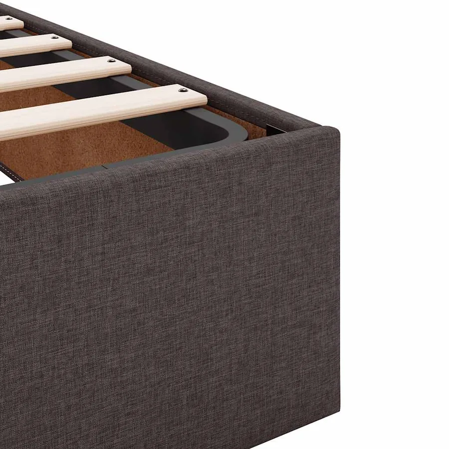 Cadre de lit ottoman avec matelas marron foncé 120x190 cm tissu - 12