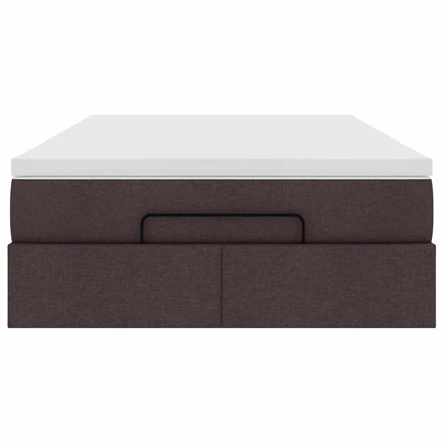 Cadre de lit ottoman avec matelas marron foncé 120x190 cm tissu - 7