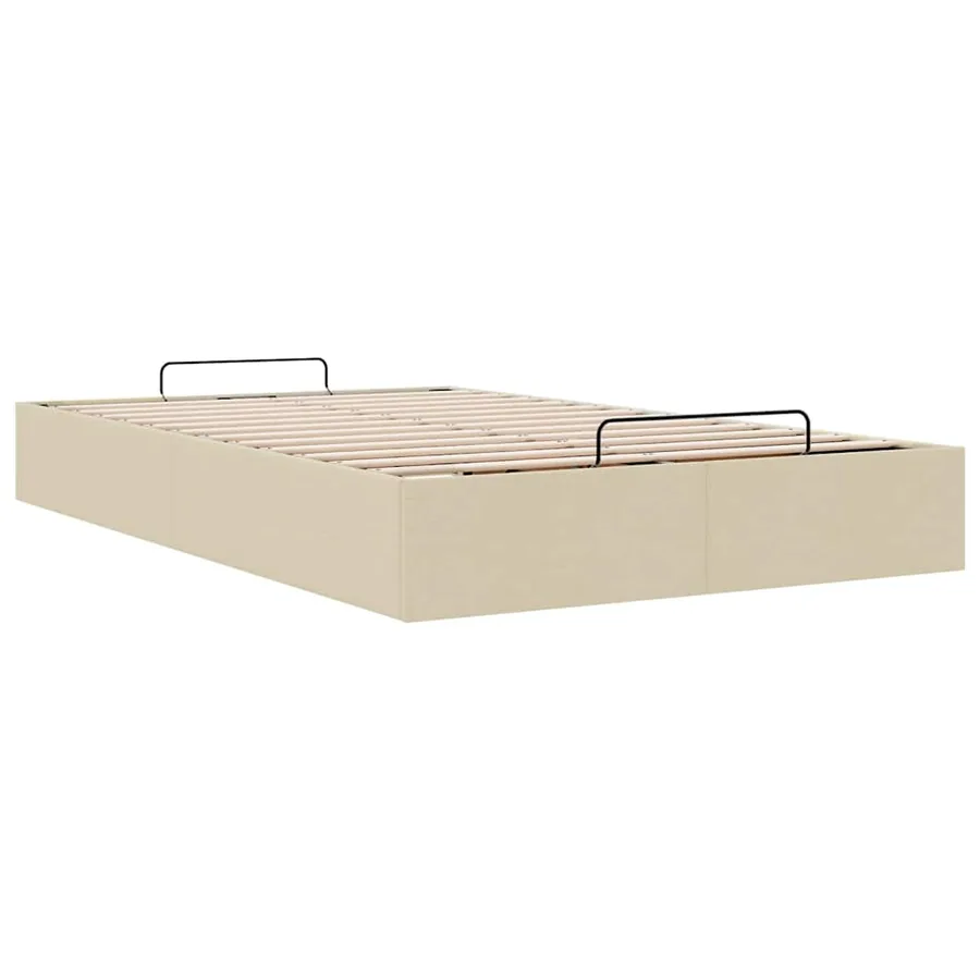 Cadre de lit ottoman sans matelas crème 120x190 cm tissu - 6