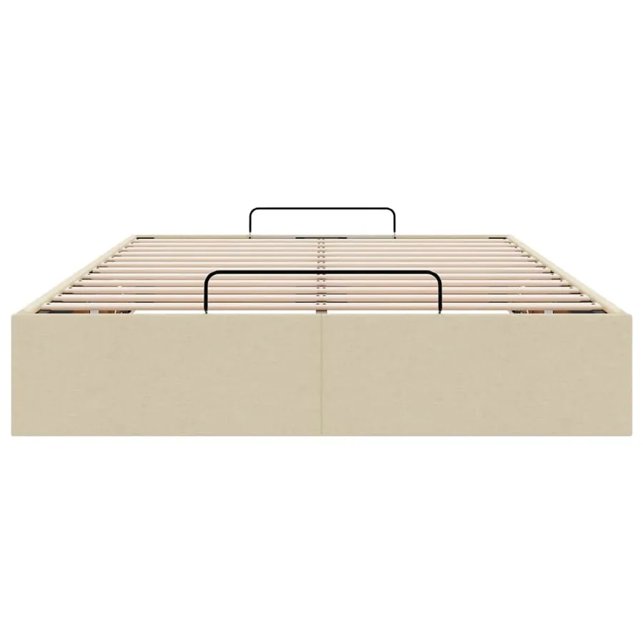 Cadre de lit ottoman sans matelas crème 120x190 cm tissu - 7