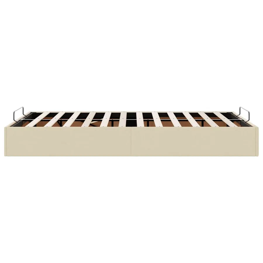 Cadre de lit ottoman sans matelas crème 120x190 cm tissu - 8