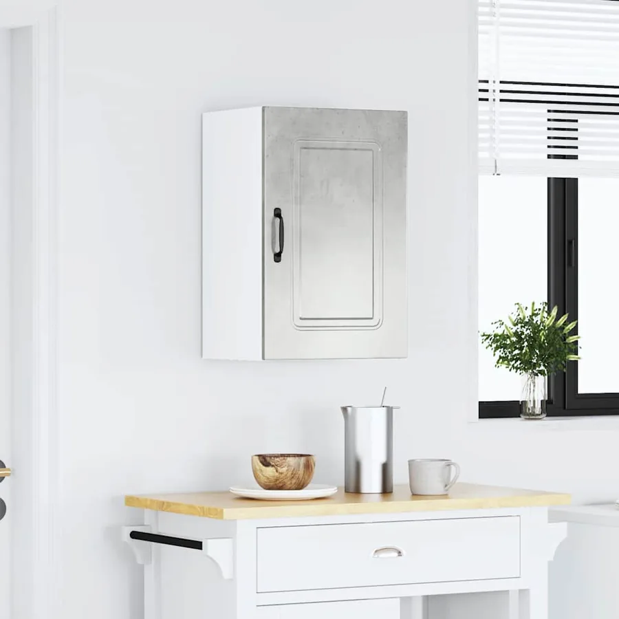 Armoire murale de cuisine Kalmar gris béton bois d'ingénierie - 3