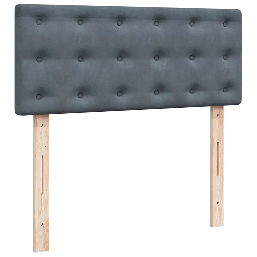 Cadre de lit ottoman et matelas gris foncé 120x200 cm velours - 10