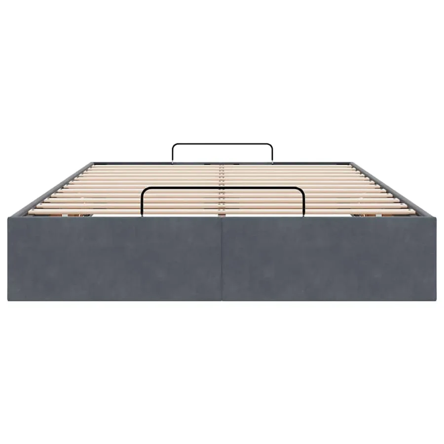 Cadre de lit ottoman sans matelas gris foncé 120x200 cm velours - 7