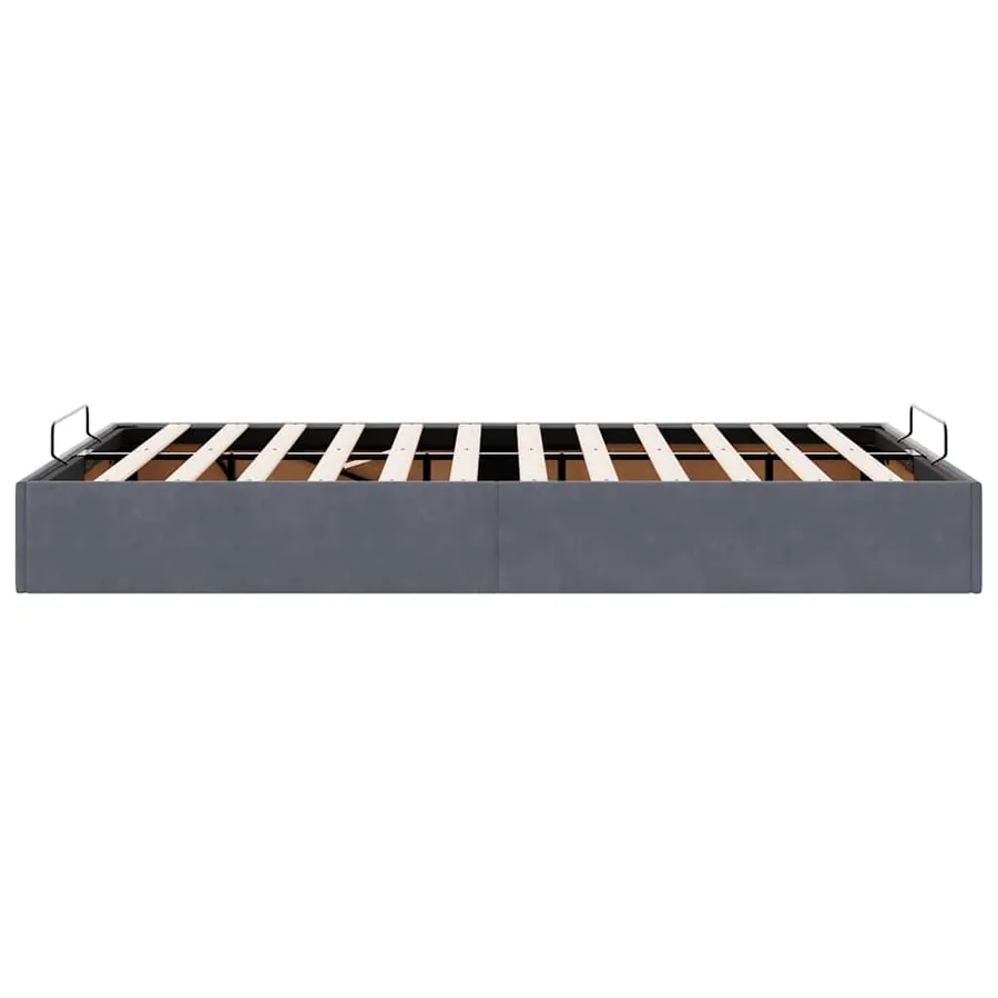 Cadre de lit ottoman sans matelas gris foncé 120x200 cm velours - 8
