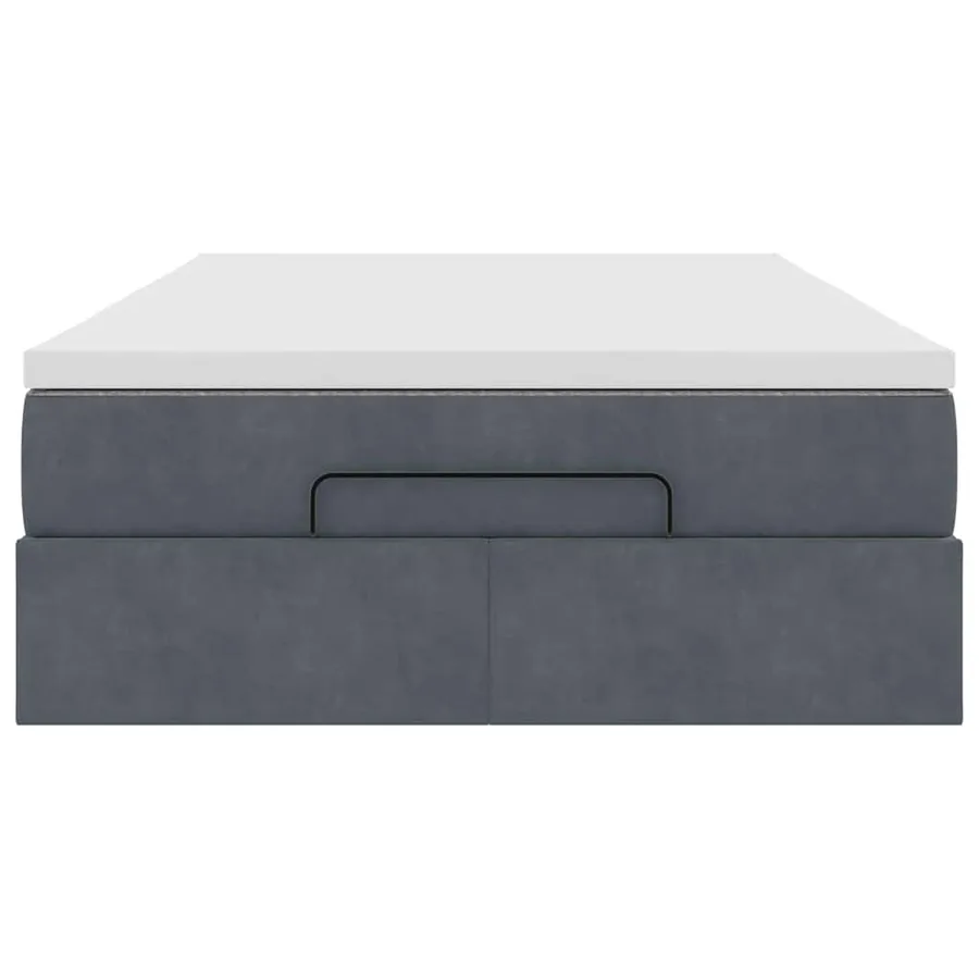 Cadre de lit ottoman et matelas gris foncé 120x200 cm velours - 6