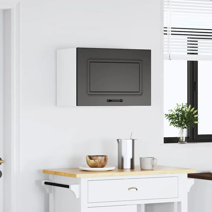 Armoire murale de cuisine Kalmar noir bois d'ingénierie - 3