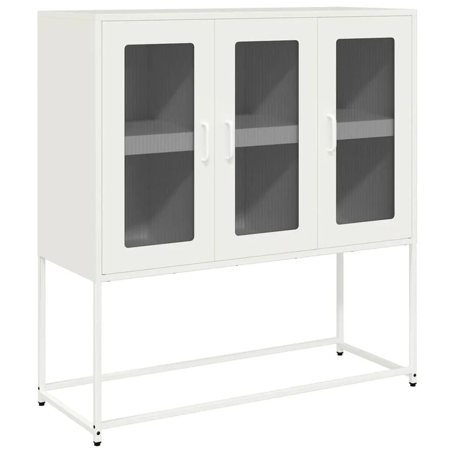 Buffet blanc 100,5x39x107 cm acier laminé à froid - 2