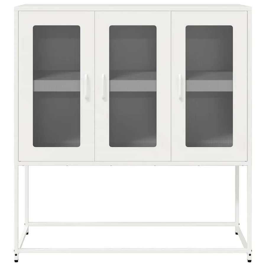 Buffet blanc 100,5x39x107 cm acier laminé à froid - 5