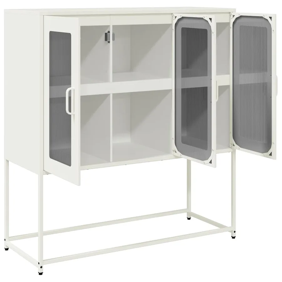 Buffet blanc 100,5x39x107 cm acier laminé à froid - 6
