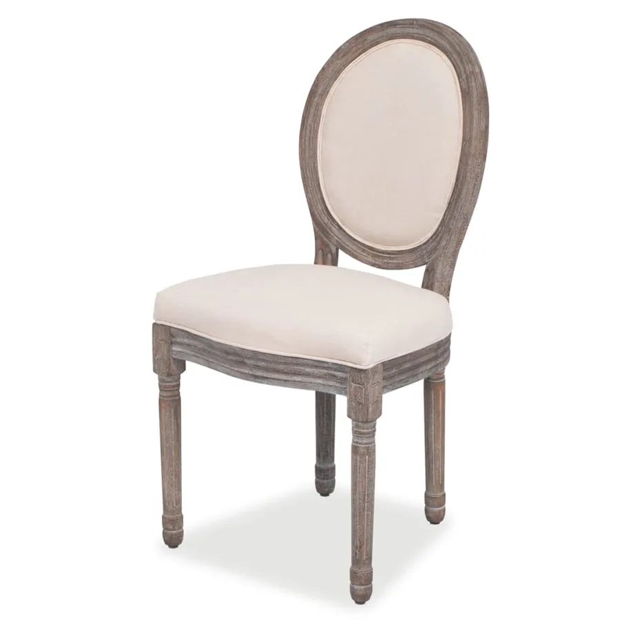 Chaises à manger lot de 4 crème tissu - 2