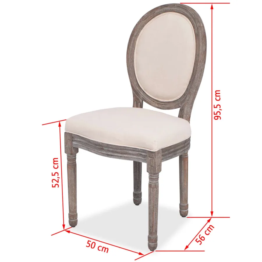 Chaises à manger lot de 4 crème tissu - 7