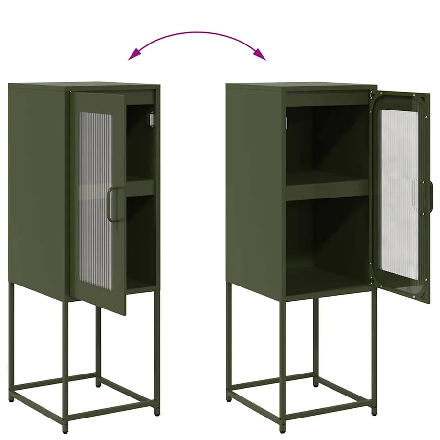 Buffet vert olive 36x39x107 cm acier laminé à froid - 10