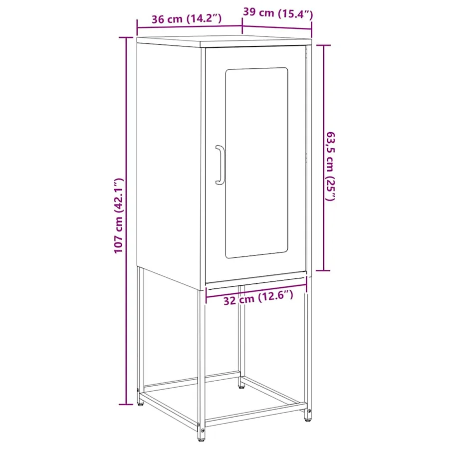 Buffet vert olive 36x39x107 cm acier laminé à froid - 14
