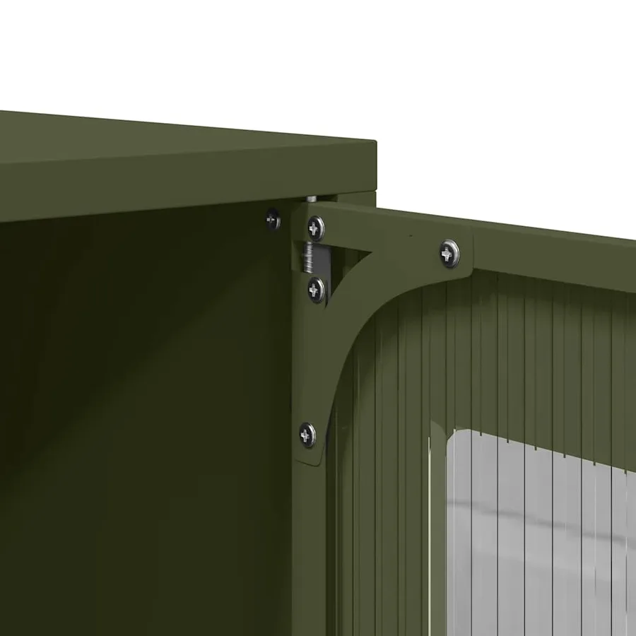 Meuble TV vert olive 68x39x60,5 cm acier - 11
