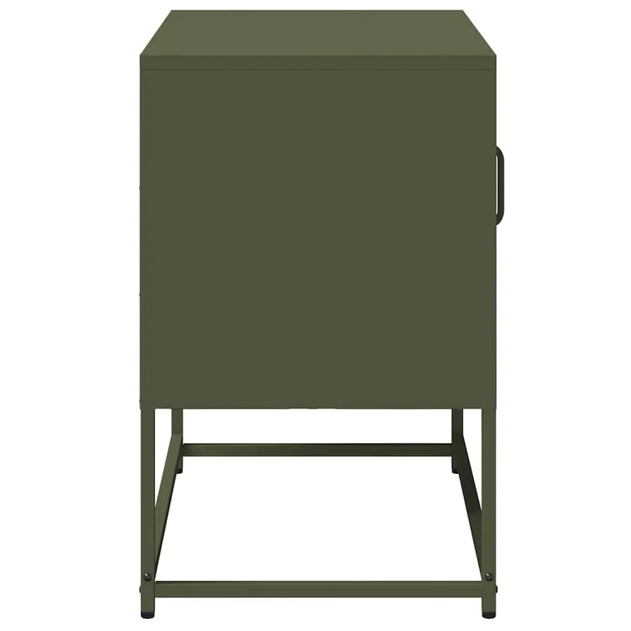 Meuble TV vert olive 68x39x60,5 cm acier - 7