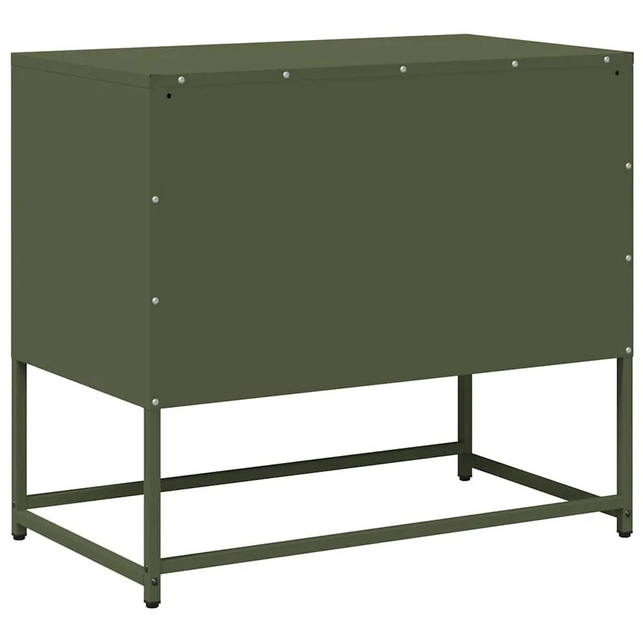 Meuble TV vert olive 68x39x60,5 cm acier - 8