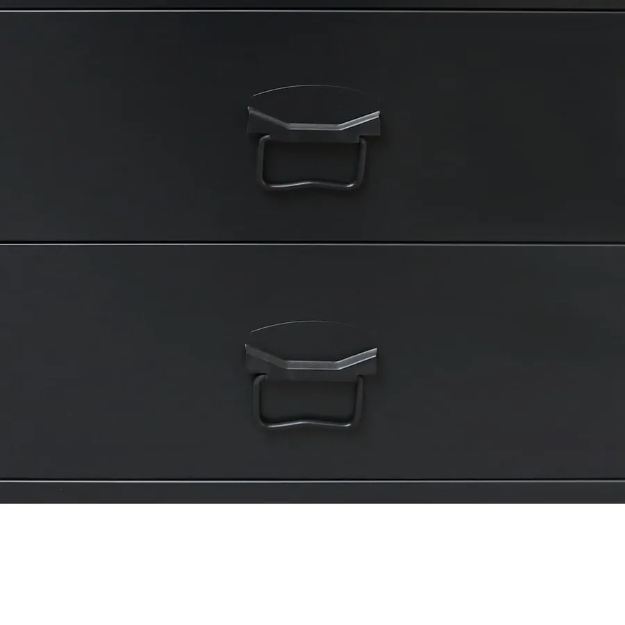 Commode à tiroirs Métal Style Industriel 78x40x93 cm Noir - 8