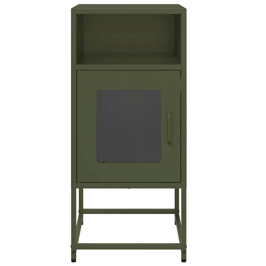 Table de chevet vert olive 36x39x78 cm acier laminé à froid - 6