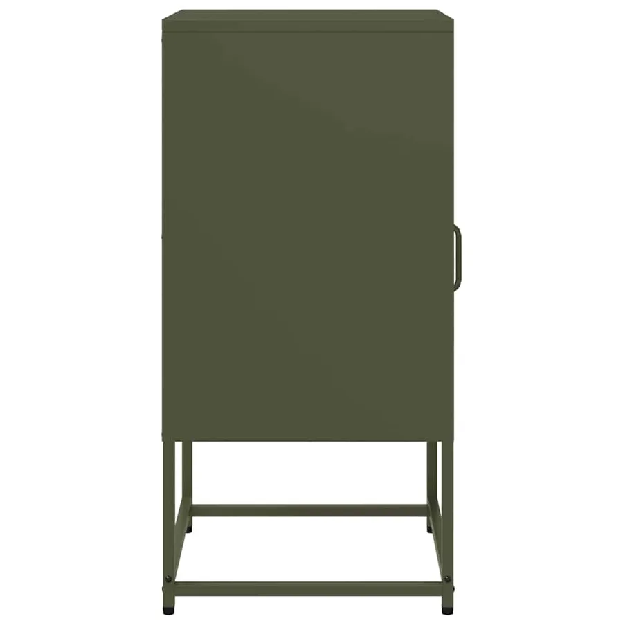 Table de chevet vert olive 36x39x78 cm acier laminé à froid - 7