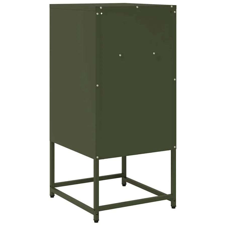 Table de chevet vert olive 36x39x78 cm acier laminé à froid - 8