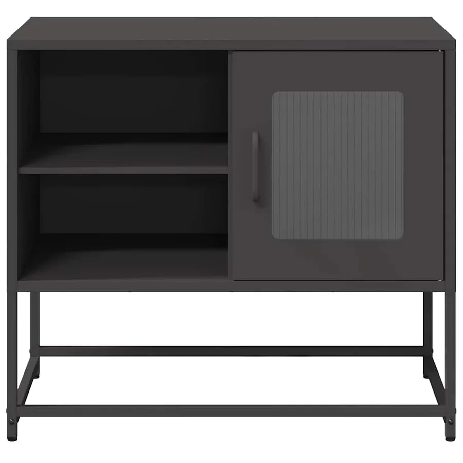 Meuble TV noir 68x39x60,5 cm acier - 5