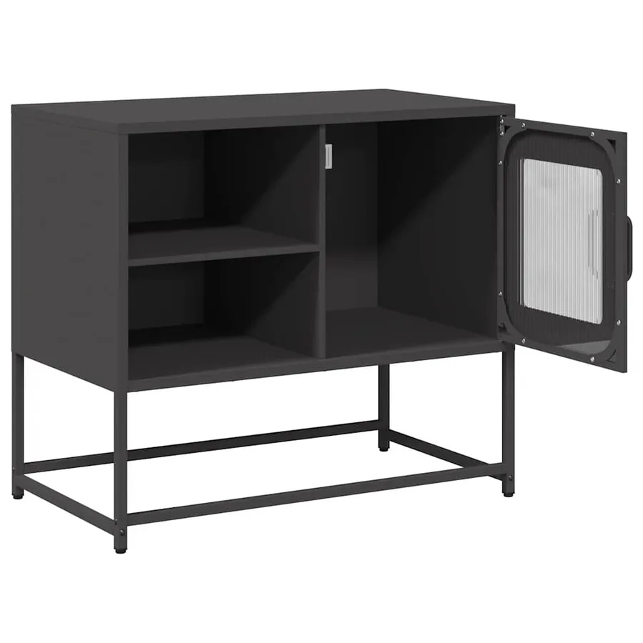 Meuble TV noir 68x39x60,5 cm acier - 6