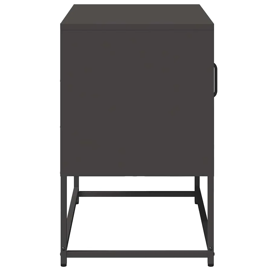 Meuble TV noir 68x39x60,5 cm acier - 7