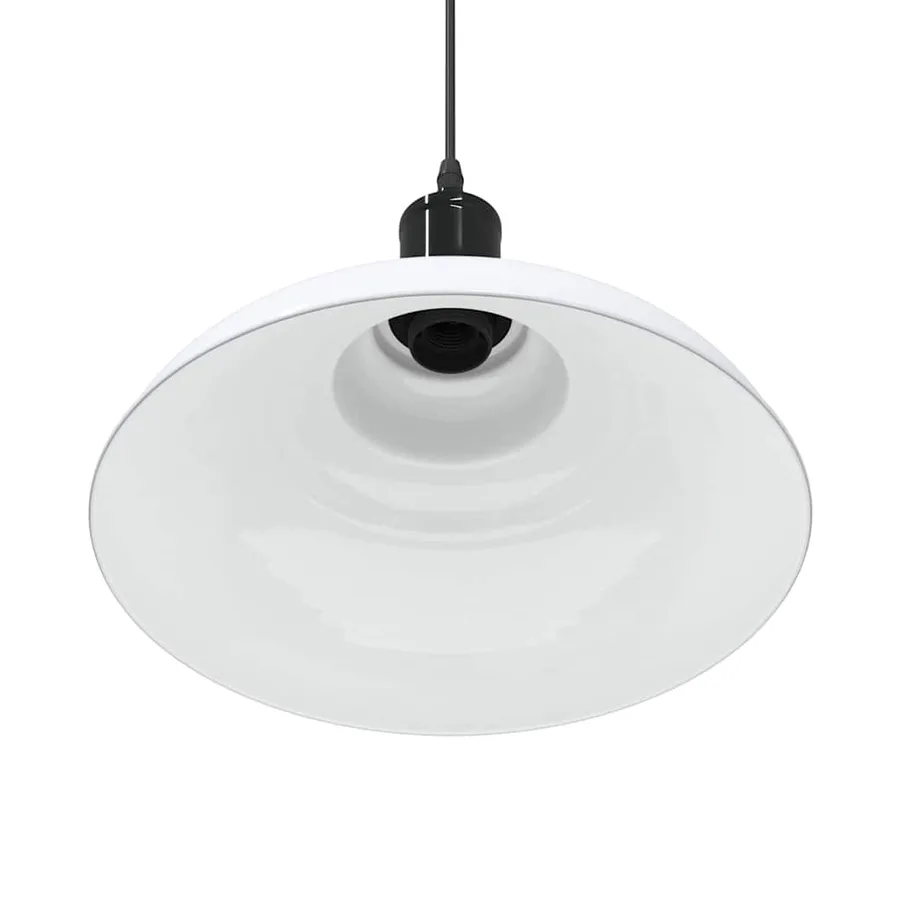 Lampe suspendue réglable hauteur E27 blanc brillant Ø31cm métal - 9