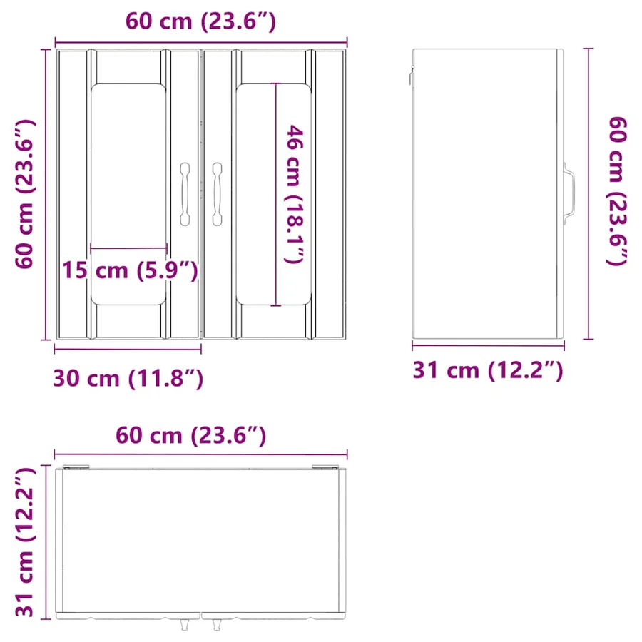 Armoire murale de cuisine avec porte en verre Lucca blanc - 12