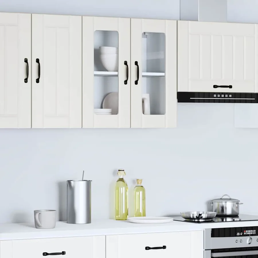 Armoire murale de cuisine avec porte en verre Lucca blanc - 4