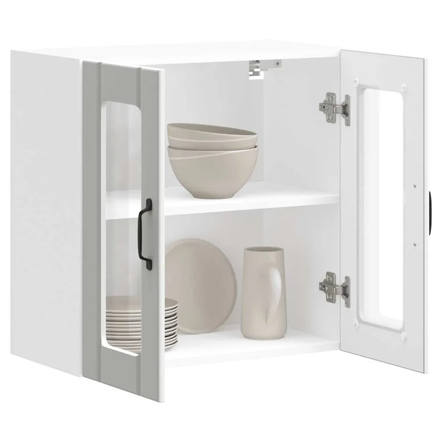 Armoire murale de cuisine avec porte en verre Lucca blanc - 5