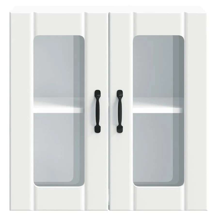 Armoire murale de cuisine avec porte en verre Lucca blanc - 6