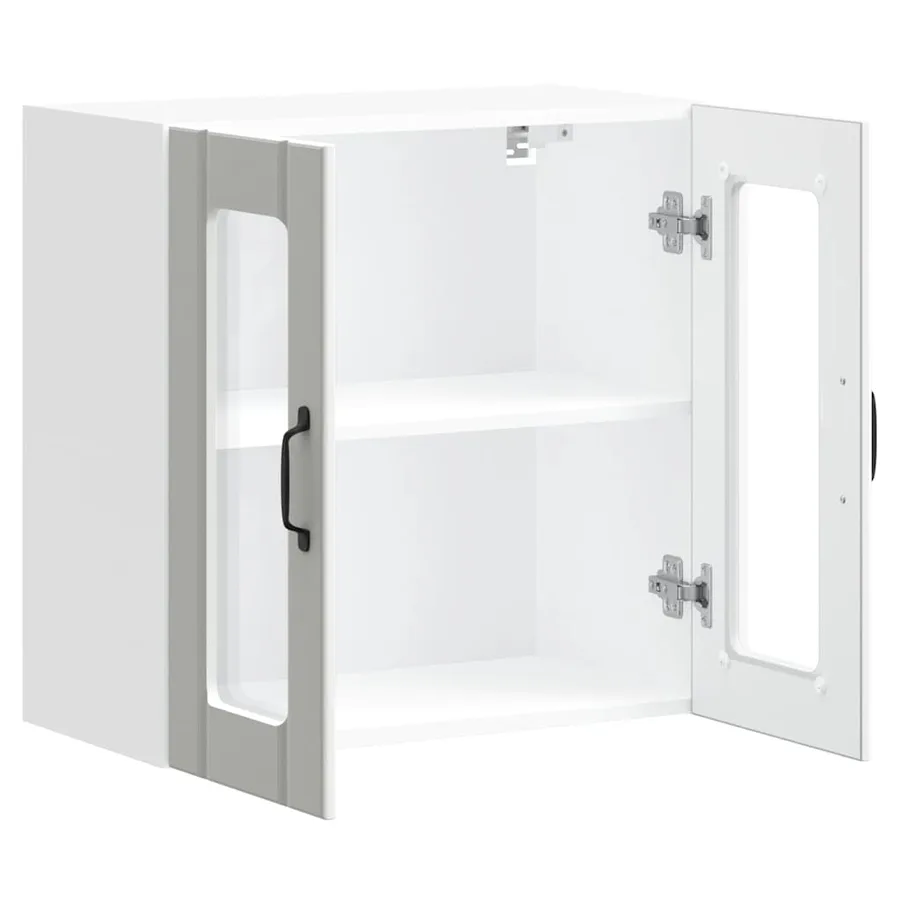 Armoire murale de cuisine avec porte en verre Lucca blanc - 7